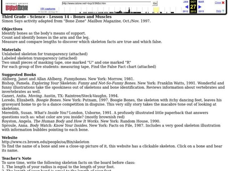 Bones and Muscles Lesson Plan