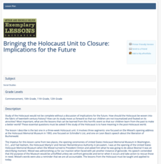 Bringing the Holocaust Unit to Closure: Implications for the Future Lesson Plan