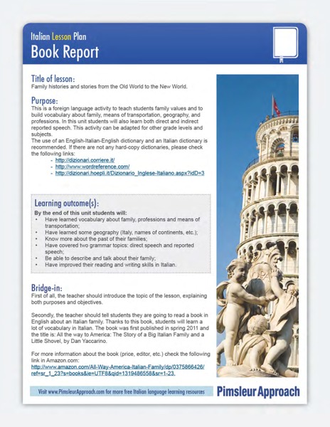 Book Report Lesson Plan