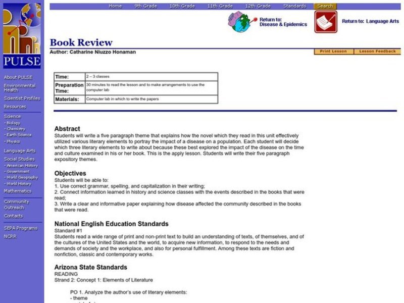 Book Review Lesson Plan