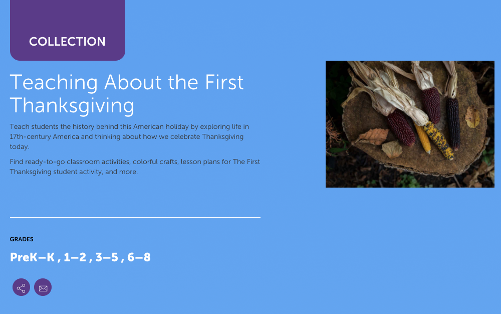 Teaching About the First Thanksgiving Unit Plan