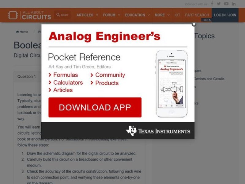 Boolean Algebra Worksheet