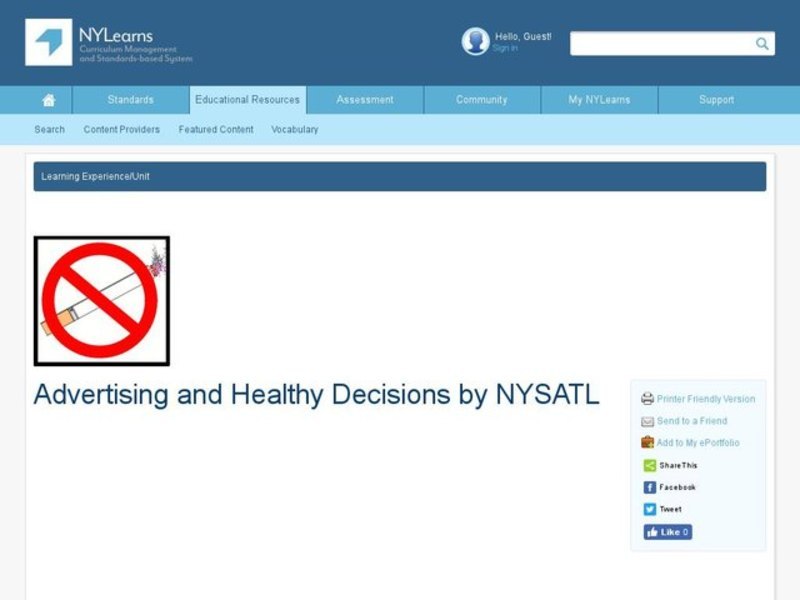 Advertising and Healthy Decisions Unit Plan