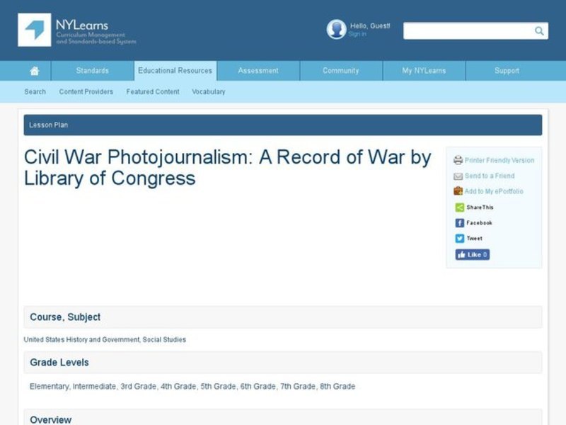 Photojournalism: A Record of War Lesson Plan