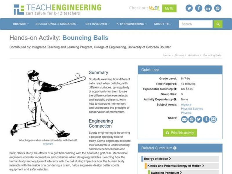 Bouncing Balls Lesson Plan