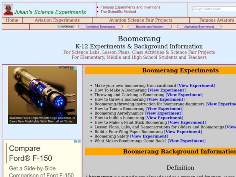 Boomerang Lesson Plan