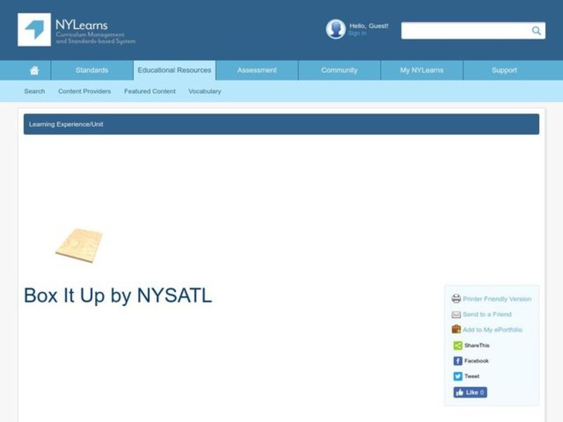 Box It Up Lesson Plan