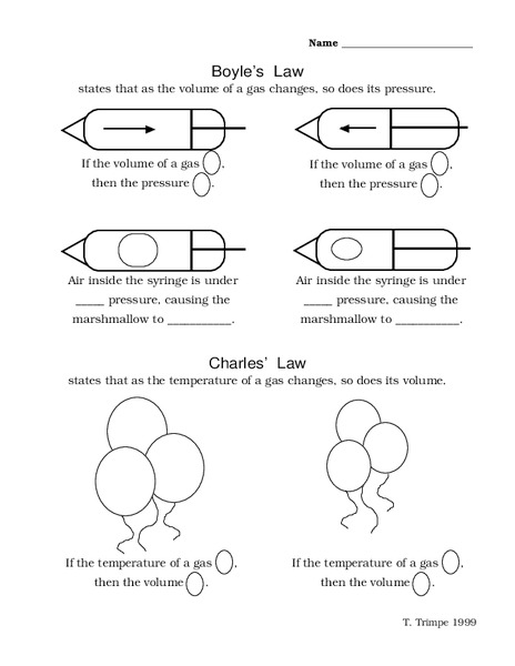Boyle's Law Worksheet