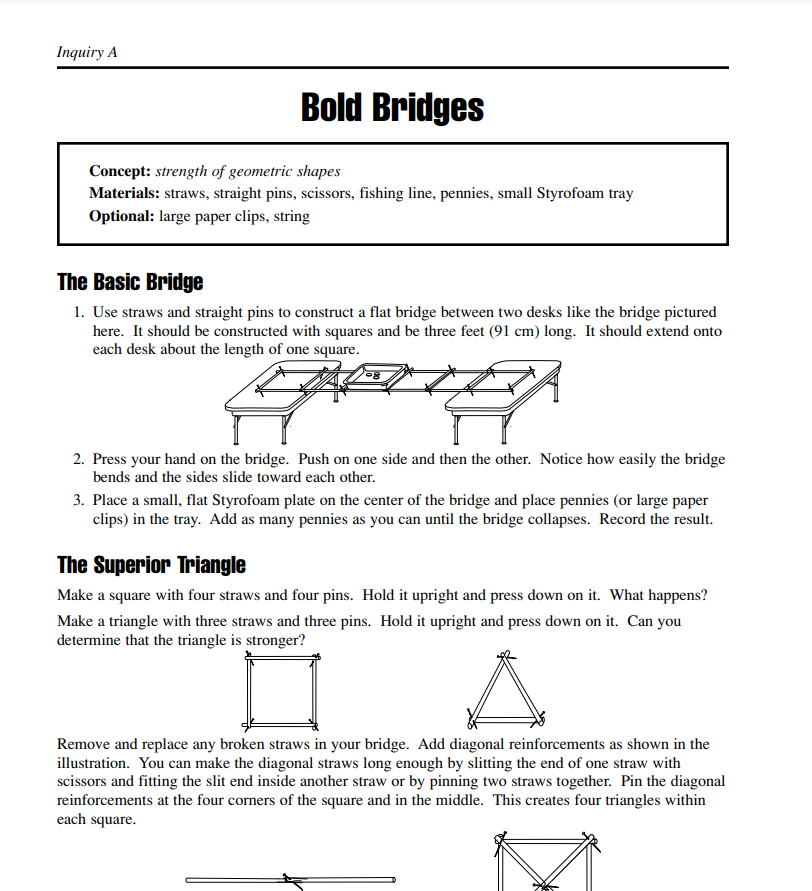 Bold Bridges Worksheet