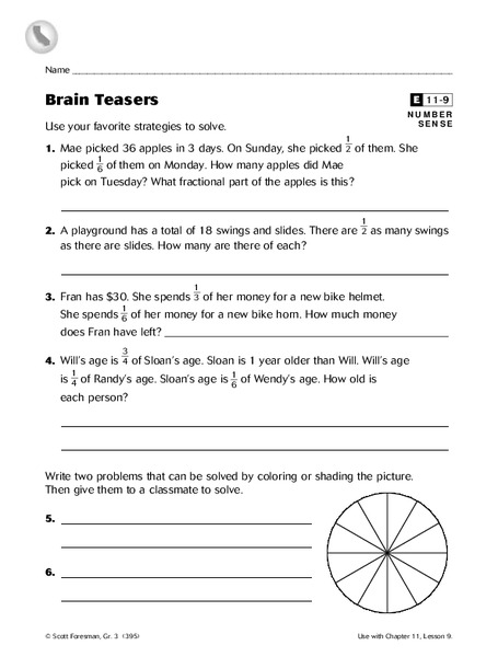 Brain Teasers Worksheet