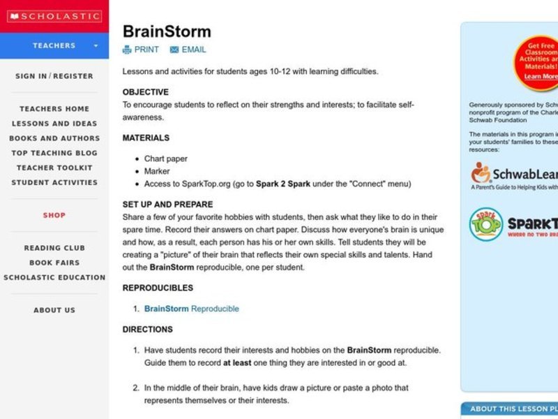 BrainStorm Lesson Plan