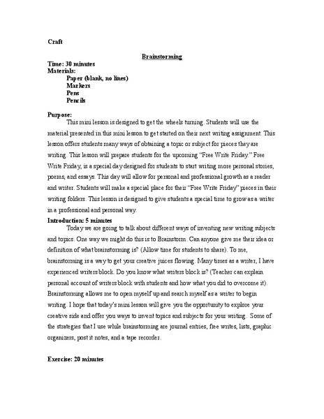 Brainstorming Activity