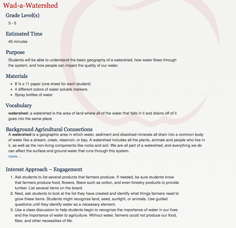 Wad-a-Watershed Lesson Plan