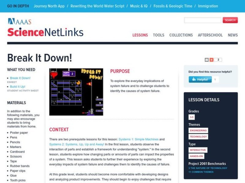 Break It Down! Lesson Plan