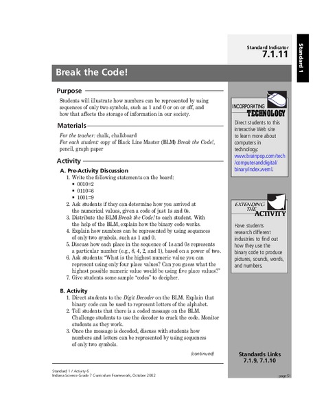 Break the Code! Lesson Plan