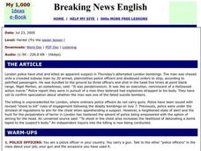Breaking News English: London Police Shoot to Kill Worksheet
