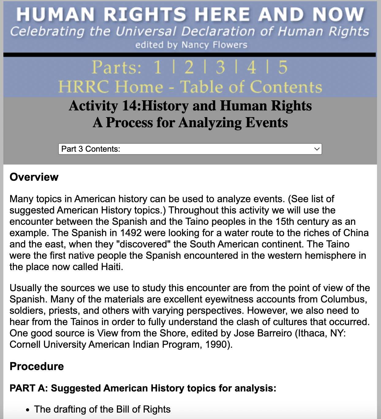 History and Human Rights:   A Process for Analyzing Events Lesson Plan