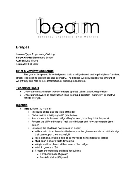 Bridges Lesson Plan