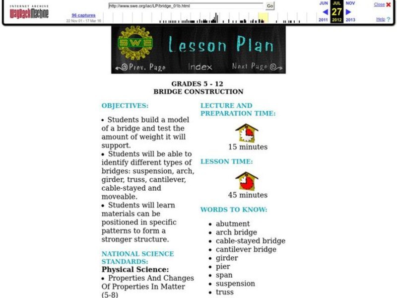 BRIDGE CONSTRUCTION Lesson Plan