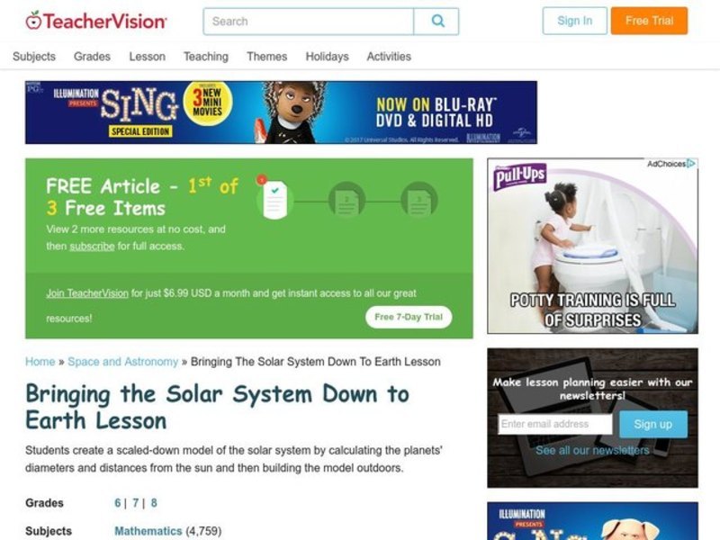 Bringing the Solar System Down to Earth Lesson Plan