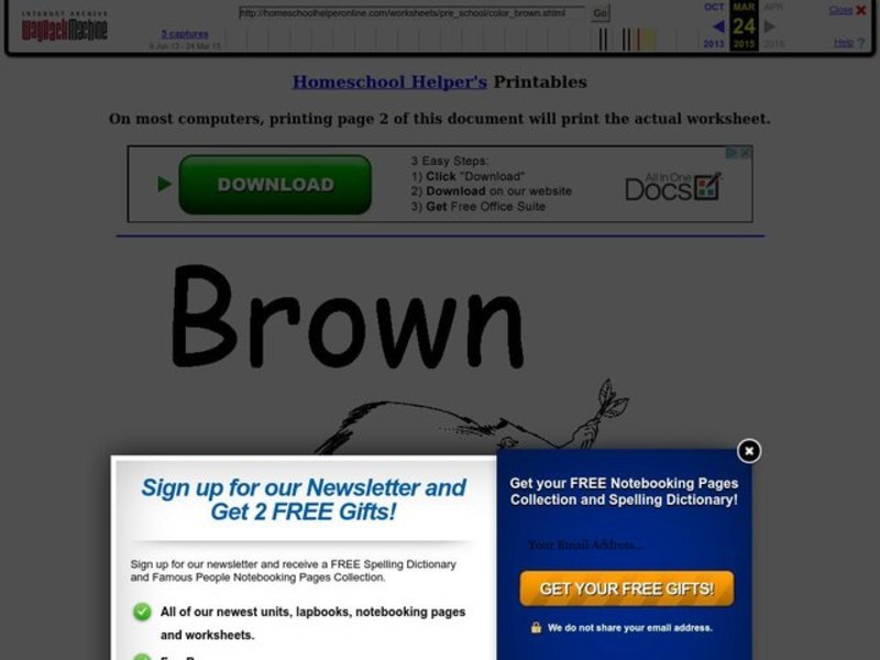 Brown Worksheet