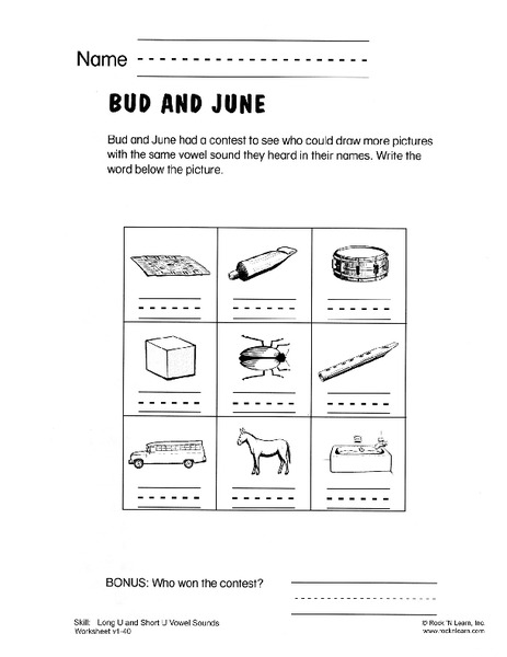 Bud and June Worksheet
