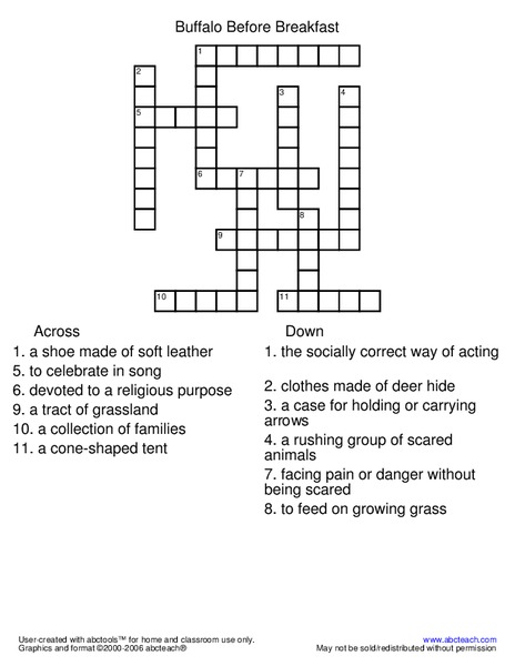 Buffalo Before Breakfast Worksheet