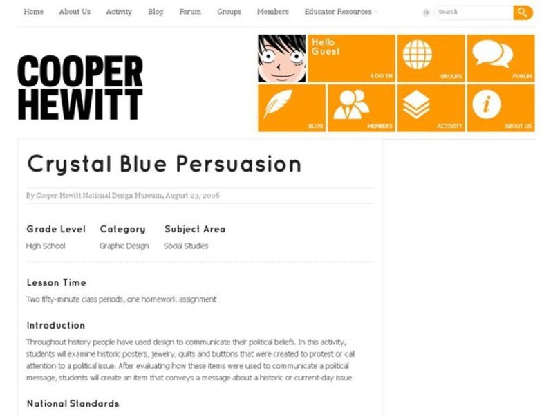 Crystal Blue Persuasion Lesson Plan