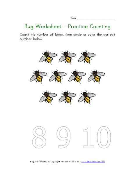 Bug Worksheet - Practice counting Worksheet