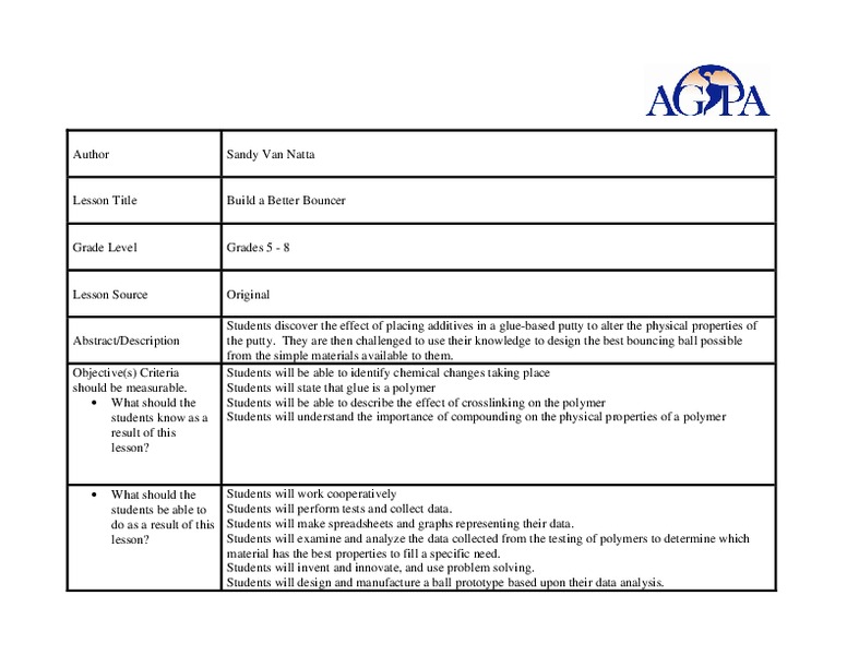 Build a Better Bouncer Lesson Plan