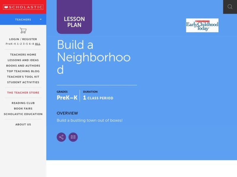 Build a Neighborhood Lesson Plan
