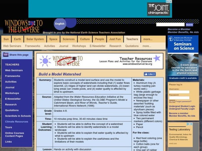 Build a Model Watershed Lesson Plan