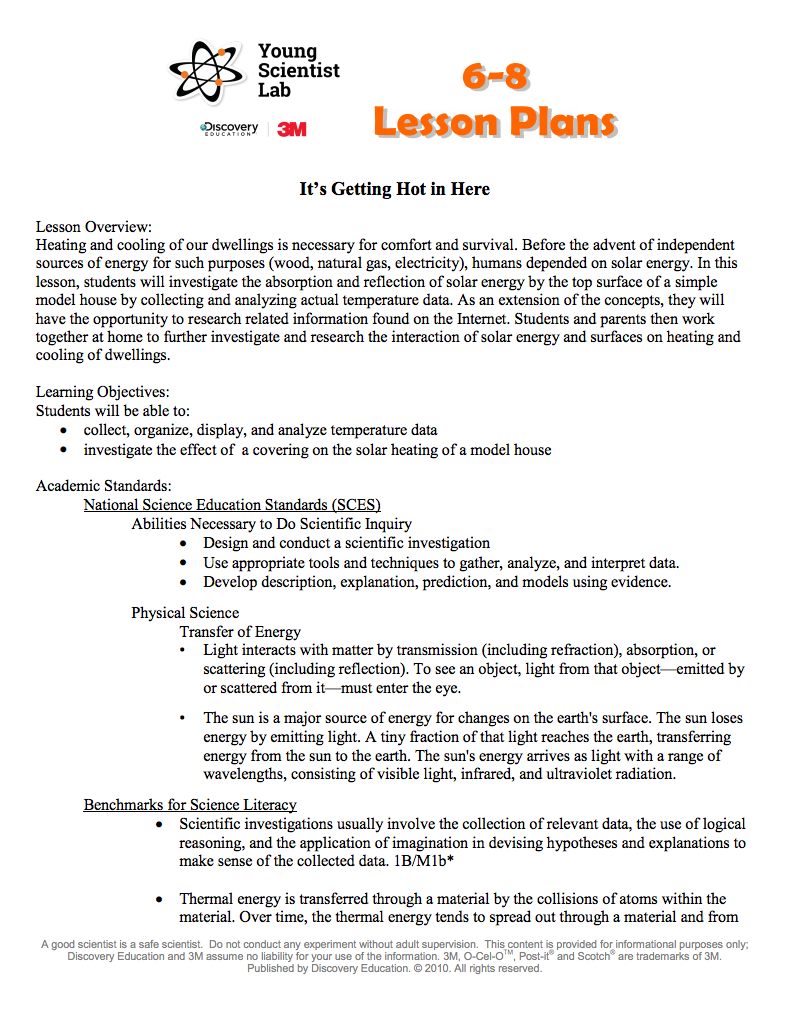 It's Getting Hot in Here Lesson Plan