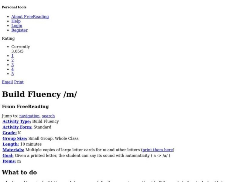 Build Fluency /M/ Lesson Plan