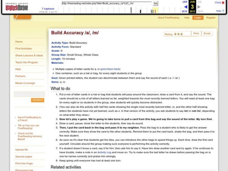 Build Accuracy /A/, /M/ Lesson Plan