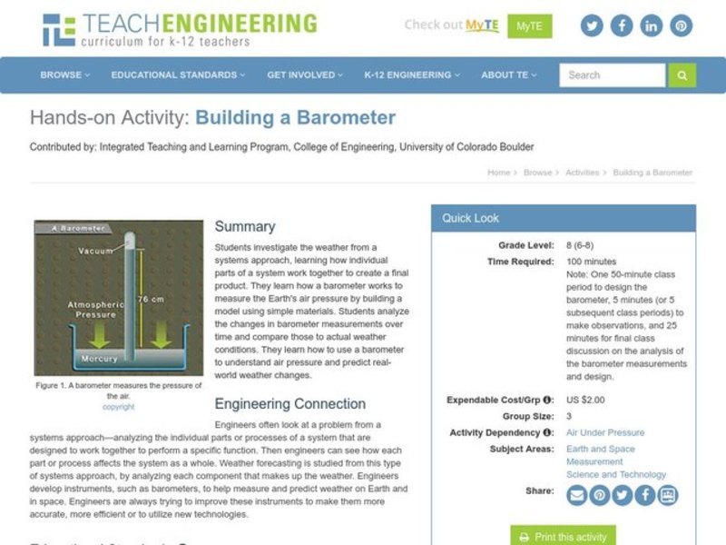 Building a Barometer Activity