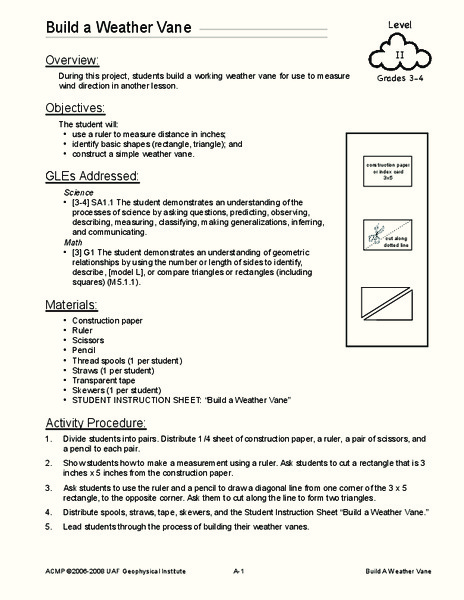Build a Weather Vane Lesson Plan