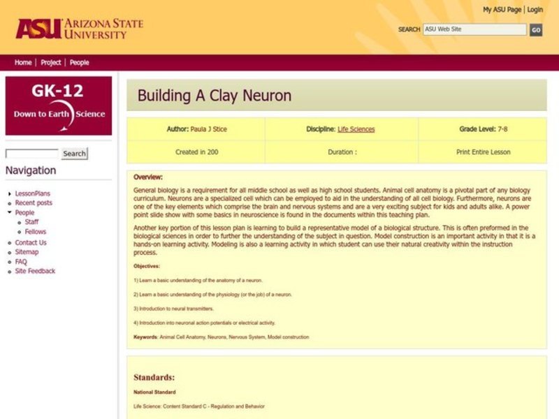 Building a Clay Neuron Lesson Plan