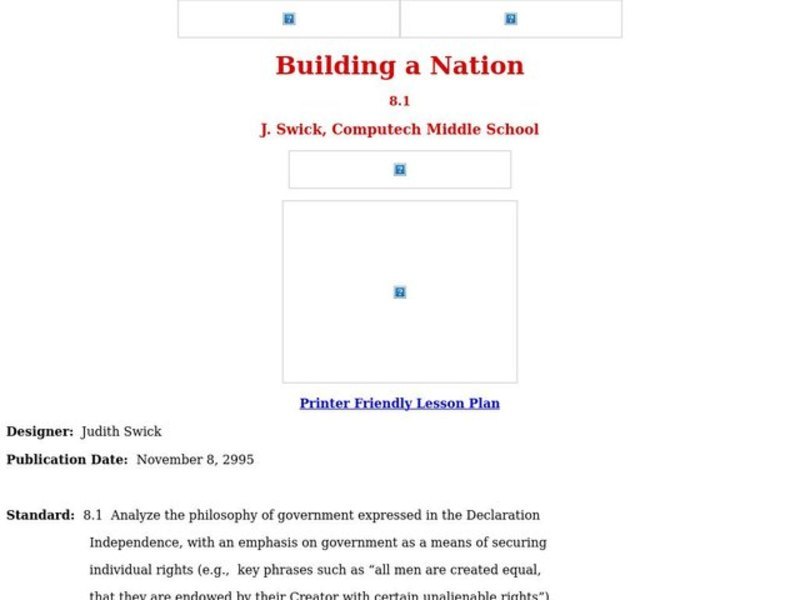 Building a Nation Lesson Plan