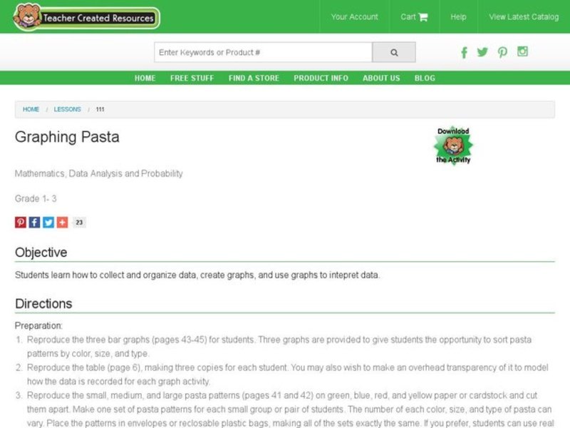 Graphing Pasta Lesson Plan