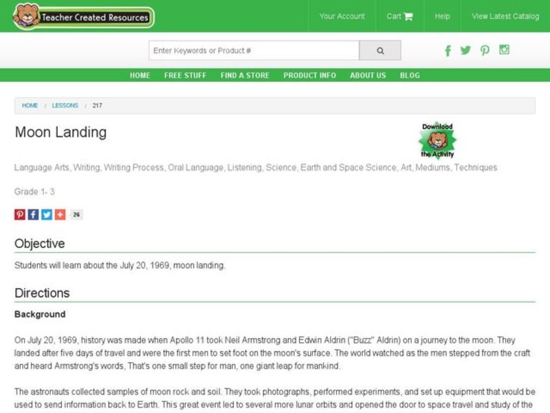 Moon Landing Lesson Plan