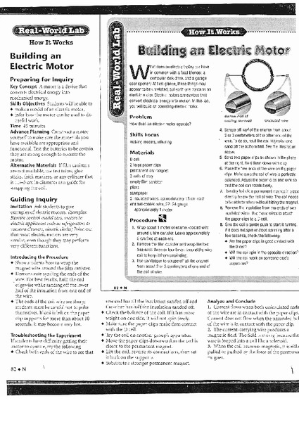 Building an Electric Motor Lesson Plan