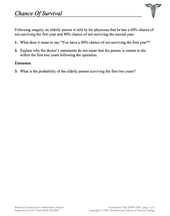 Chance of Survival Assessment