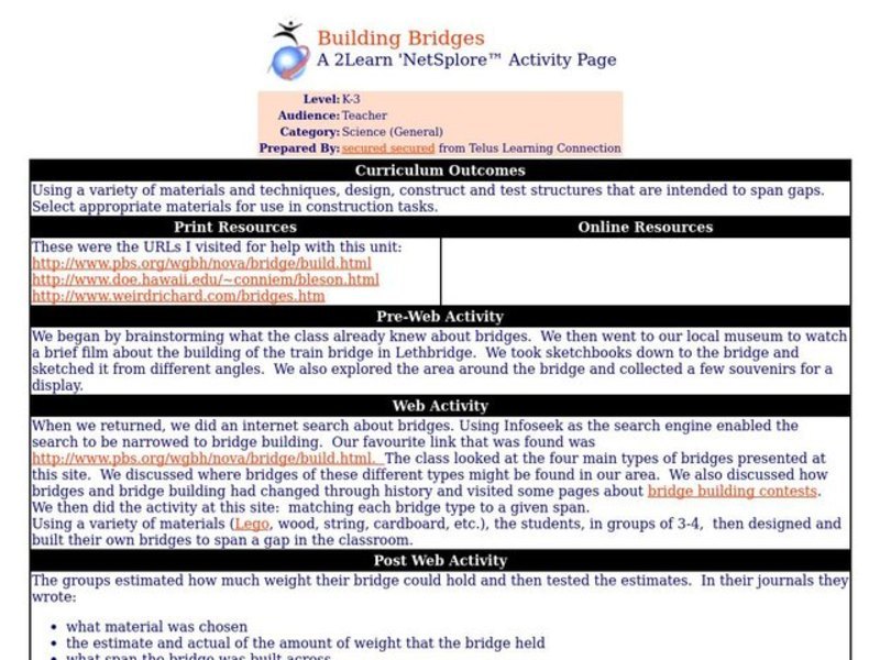 Building Bridges Lesson Plan