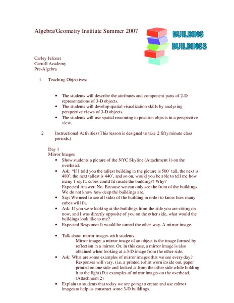 Building Buildings Lesson Plan