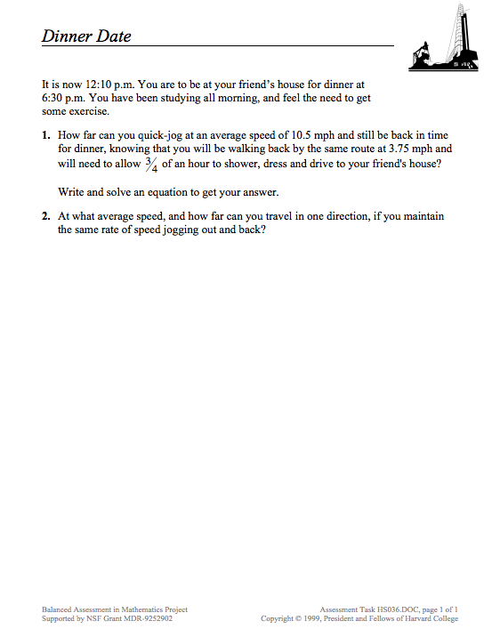 Dinner Date Assessment