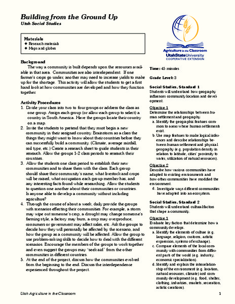 Building from the Ground Up Lesson Plan