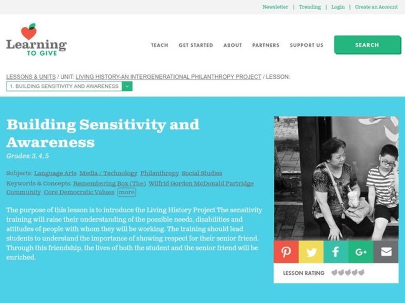 Building Sensitivity and Awareness Lesson Plan