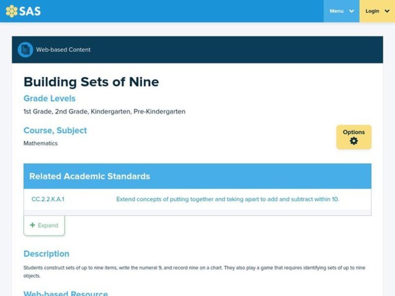 Building Sets of Nine Lesson Plan