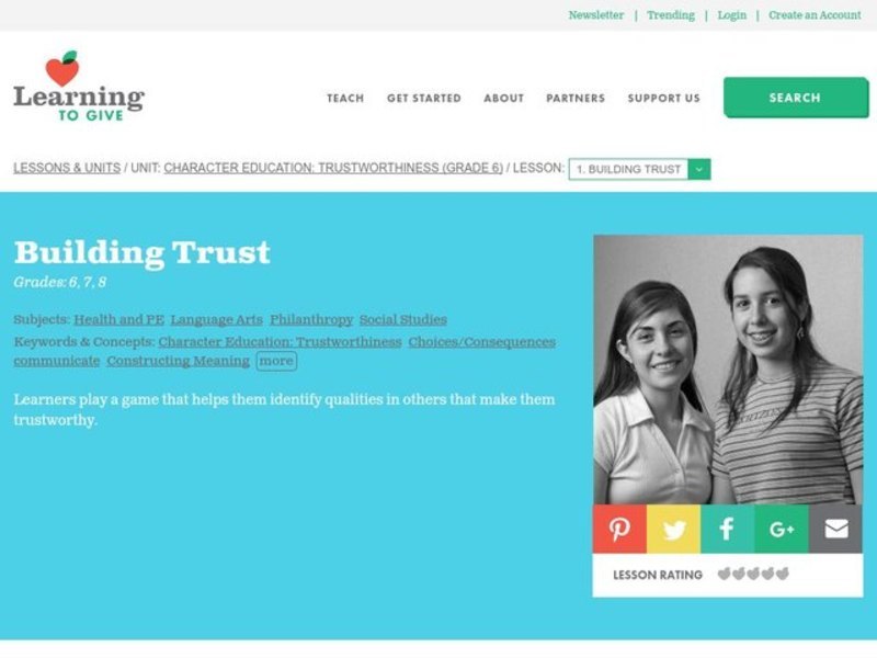 Building Trust Lesson Plan
